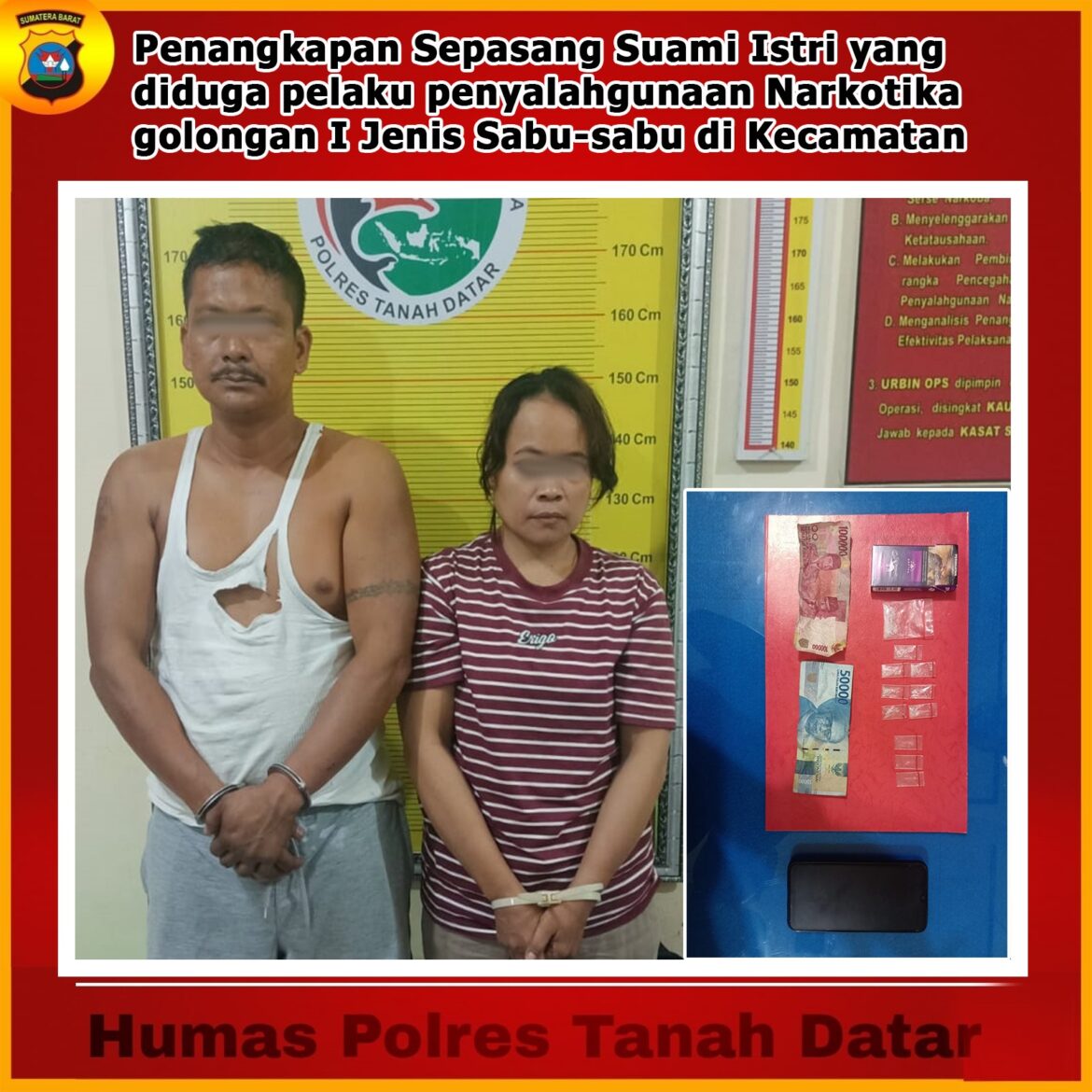 Sepasang Suami Istri Di Kecamatan Lintau Buo Utara Dibekuk Tim Polres Tanah Datar, Ini Kasusnya ?