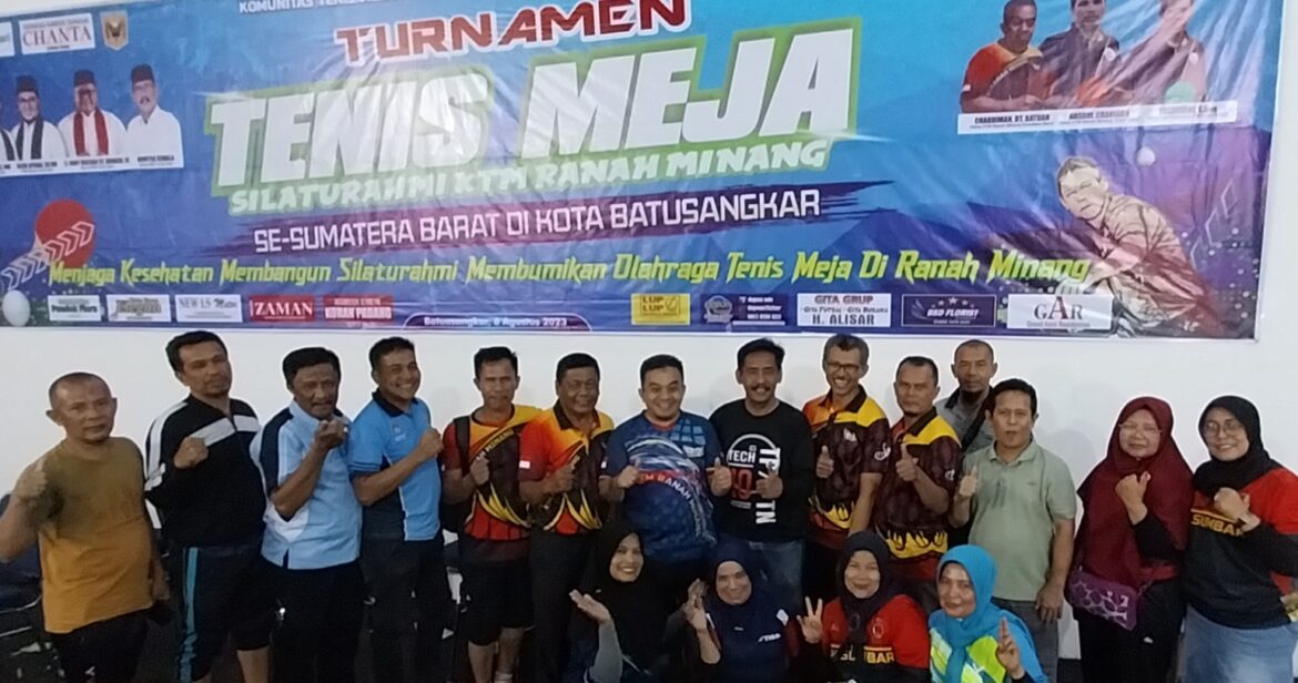 Liga Silaturahmi Komunitas Tenis Meja Ranah Minang Di Aspresiasi Ketua Koni Tanah Datar