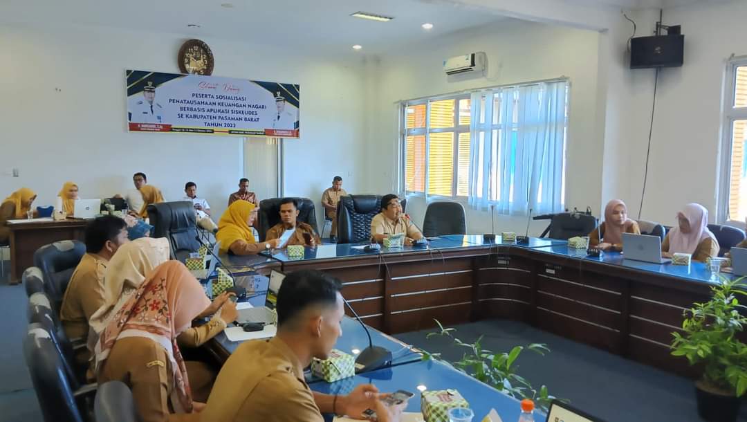 90 Wali Nagari Se Kecamatan Pasaman Barat  Ikuti  Sosialisasi Aplikasi Siskeudes