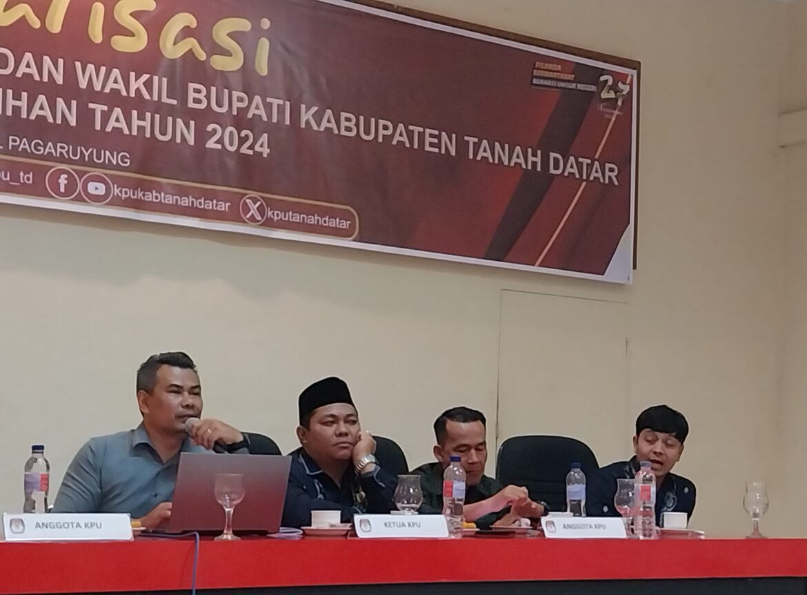 KPU Tanah Datar Buka Calon Pendafraran Perorangan Untuk Bupati dan Wakil Bupati, Ini Syaratnya