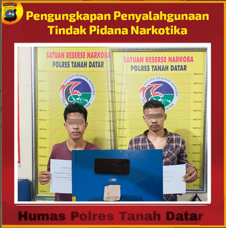 Warga Kecamatan Lima Kaum dan Kecamatan Tanjung Emas Dibekuk Tim Tarantula Satuan Satres Narkoba Polres Tanah Datar