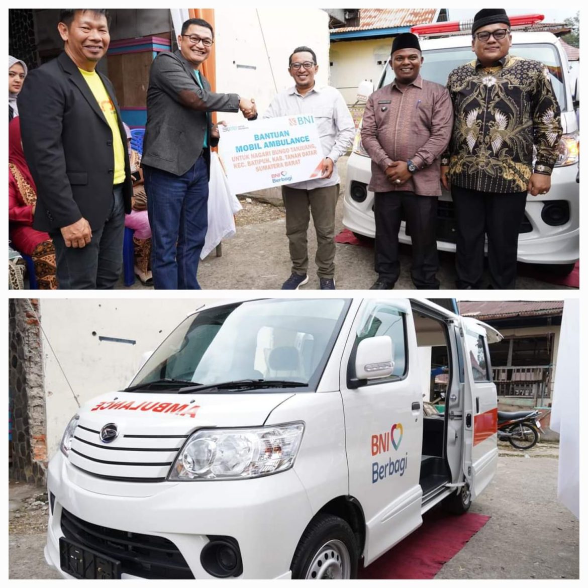 Nagari Bungo Tanjung Terima Bantuan Ambulan Dari Bank  BNI Sumbar