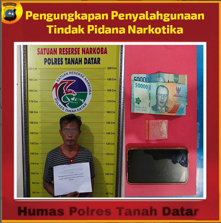 Warga Kecamatan  Lima Kaum Pekerjaan Petani  Dibekuk Tim Satres Narkoba Polres Tanah Datar