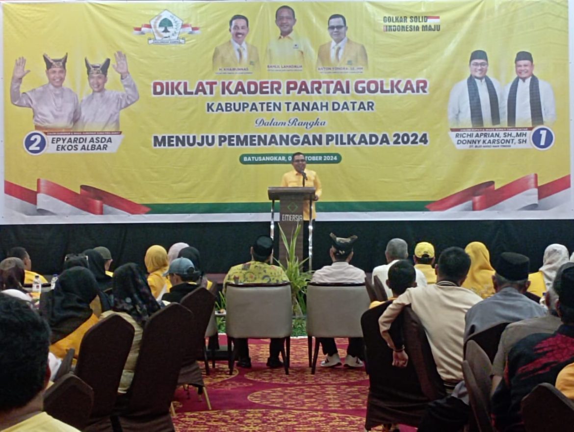 Ketua DPD Partai Golkar Minta  Seluruh Kader Memenangkan Paslon  Richi Aprian-Dony Karson Dan Epyardi Asda Ekos Albar.