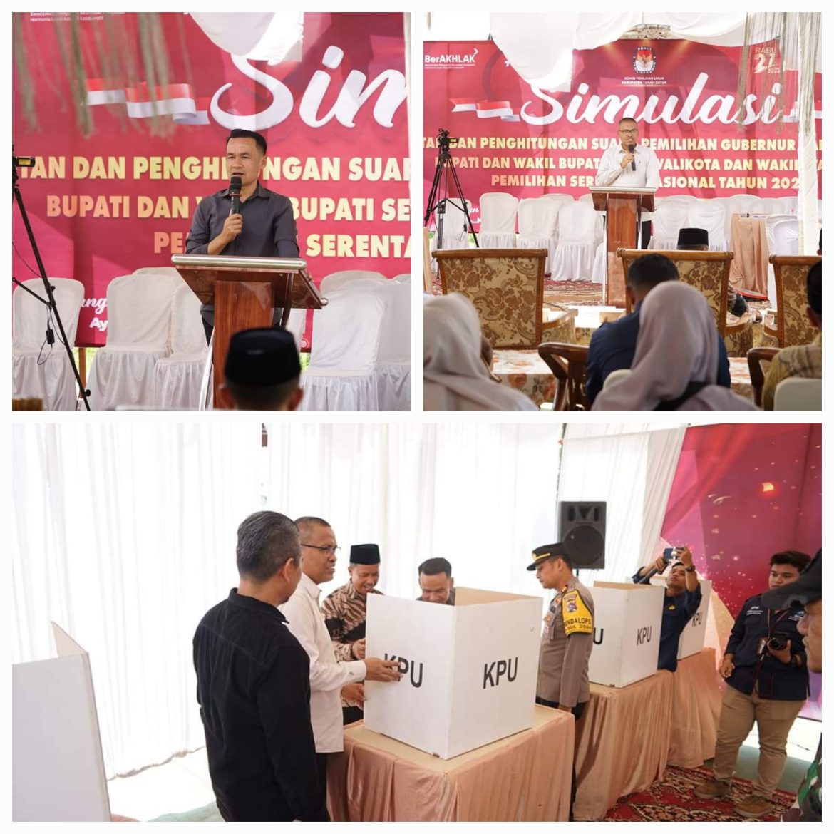 Dihadiri Pjs Bupati, KPU Tanah Datar Adakan Simulasi Pemungutan Suara