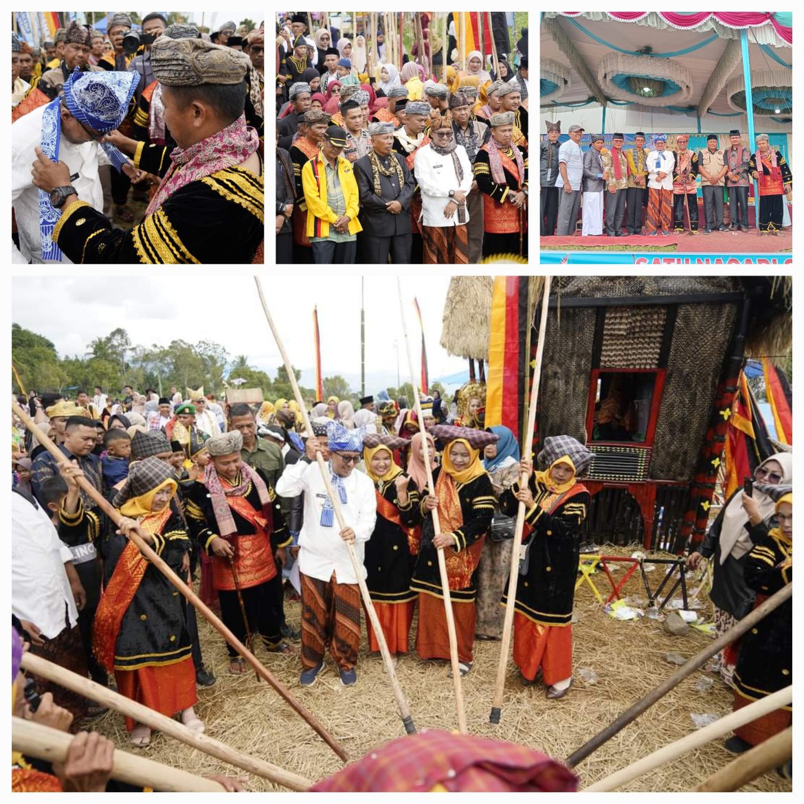 Ribuan Warga Dan Perantau Saksikan Festival Alu Katentong dan Pacu Jawi  Nagari Padang Laweh Kecamatan Sungai Tarab