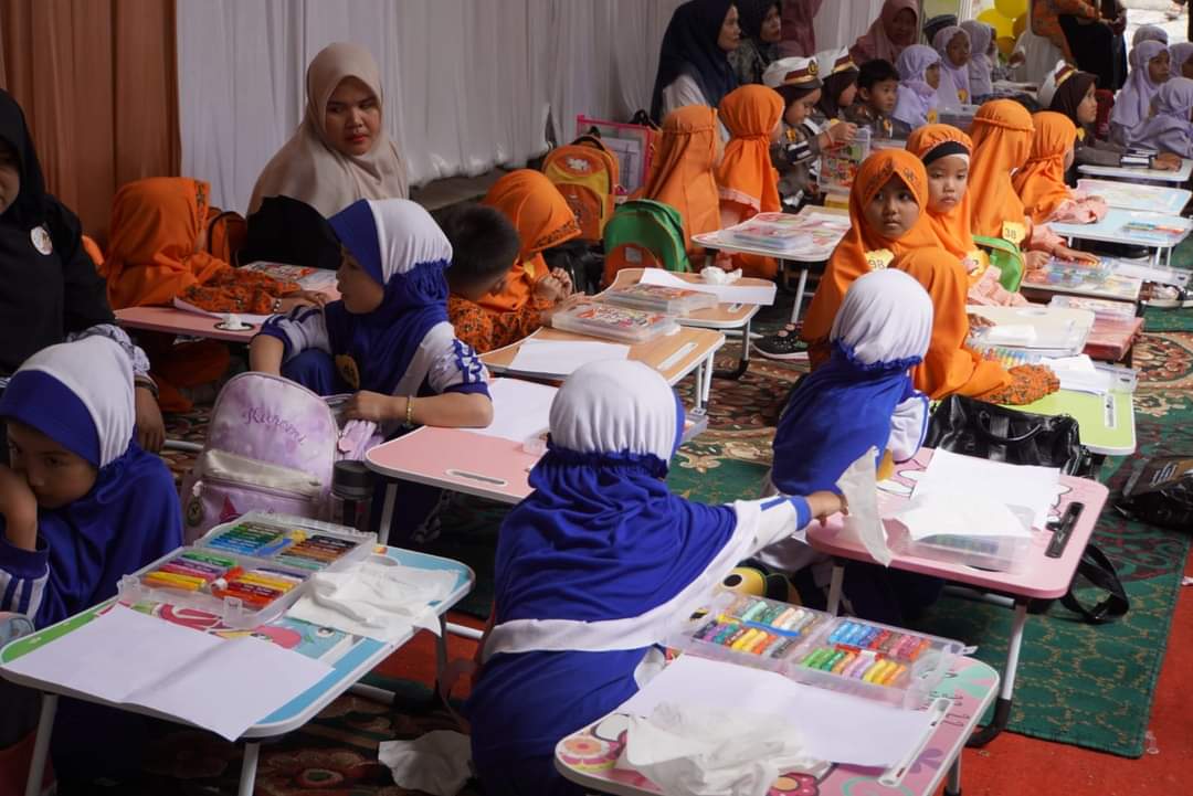 130 Anak TK/RA Se Kota Padang Panjang Ikuti Lomba Mewarnai Dari Dinas Perpustakaan Dan Kearsipan