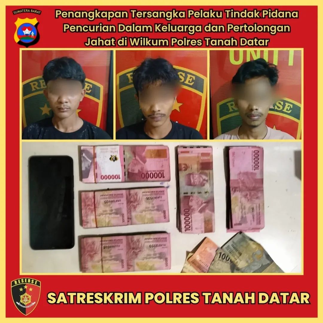 Tiga Pemuda  Nagari Taluak Kecamatan Lintau Buo Diringkus  Tim Satreskrim Polres Tanah Datar