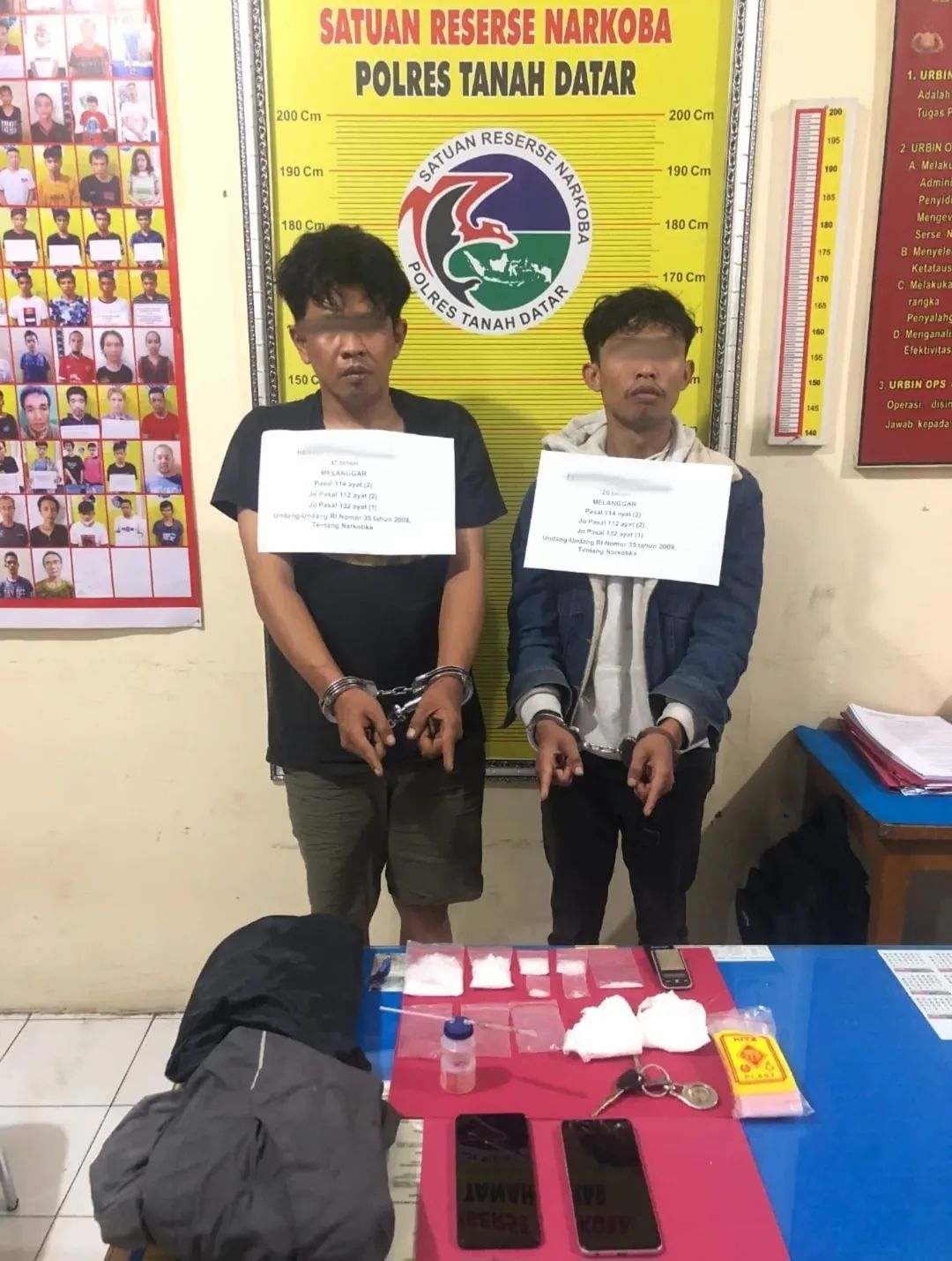 Dua Terduga Pelaku Tindak Pidana  Narkotika Jenis Sabu Dibekuk  Di Jorong Malintang  Nagari Lawang Mandahiling