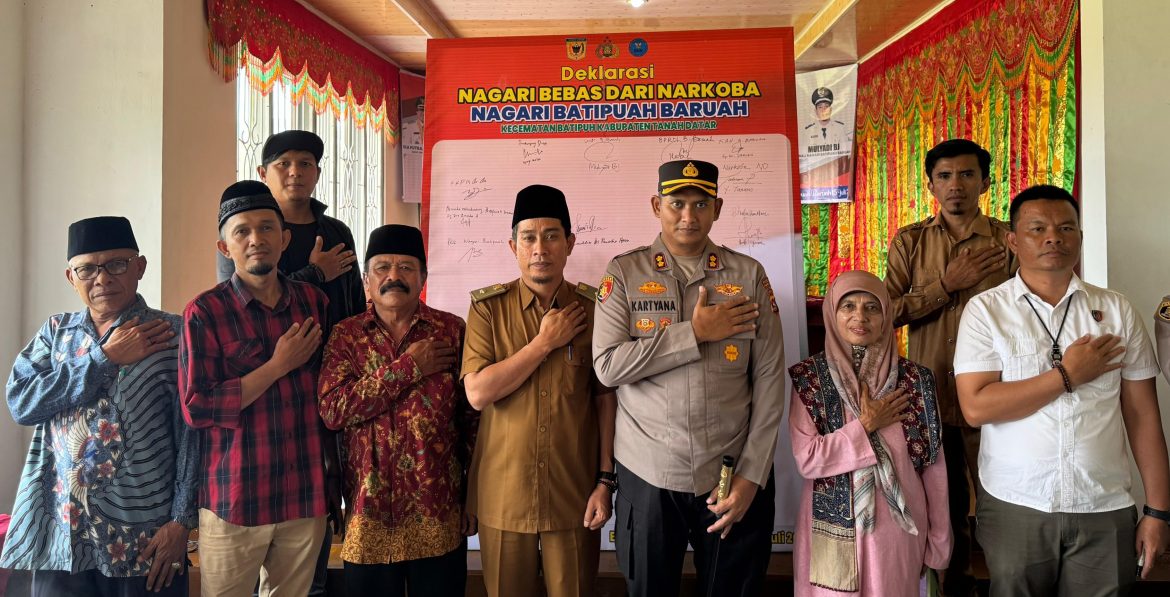 Dihadiri Kapolres Padang Panjang, Nagari Batipuah Baruah Deklarasikan Kampung Bebas Narkoba
