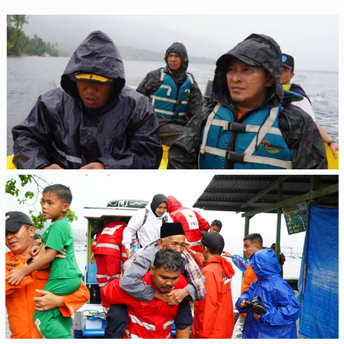 Bupati Tanah Datar Evakuasi Warga Malalo Dengan Boat Lewat Jalur Danau Singkarak