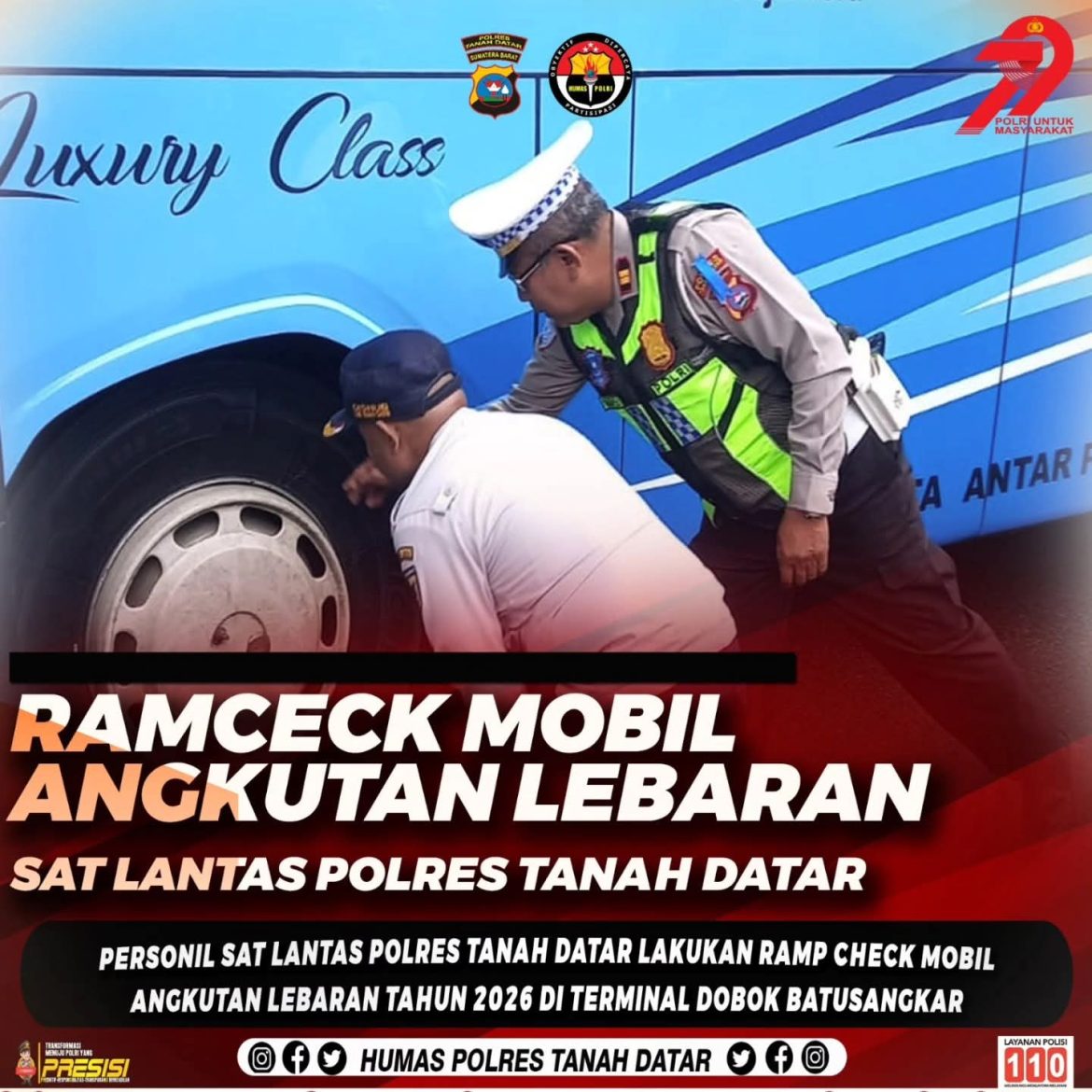 Satlantas Polres Tanah Datar Laksanakan Ramp Check Mobil Angkutan Lebaran Tahun 2026