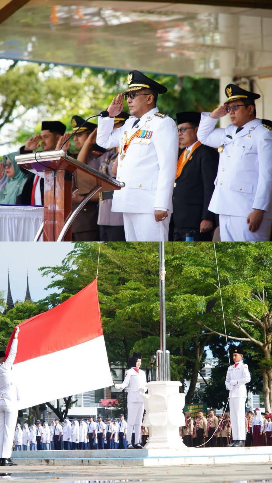 Berlangsung Khitmat, Pemda Tanah Datar Gelar Upacara Hari Otda XXX dan Hardiknas