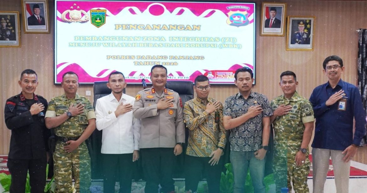 Dihadiri Wakil Walikota, Polres Padang Panjang Canangan Zona Integritas Menuju WBK