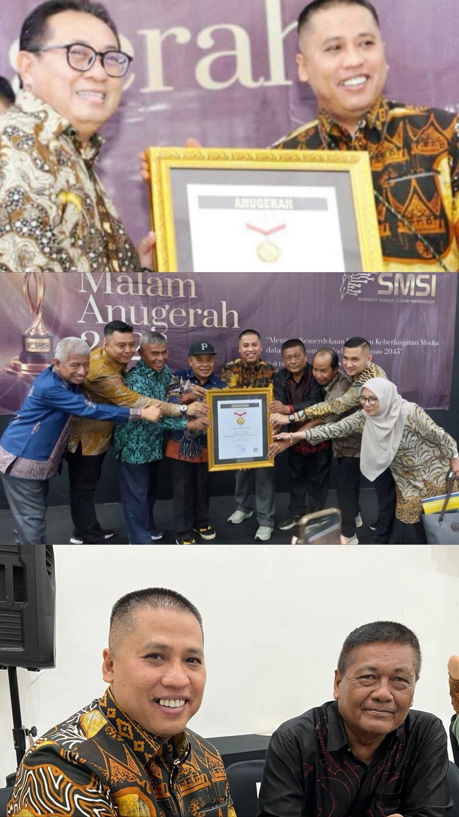Wali Kota Padang Panjang Hendri Arnis Raih Anugerah Sahabat Pers Indonesia dari SMSI