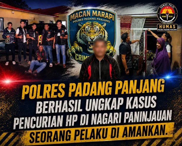 Warga Nagari Paninjauan Kecamatan X Koto  Dibekuk Tim Satreskrim Polres Padang Panjang