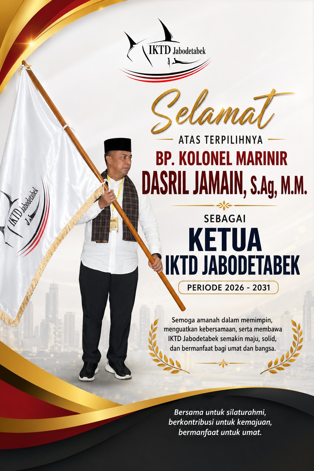 Kolonel Dasril Jamain Terpilih Pimpin KKTD Luak Nan Tuo Jabodetabek