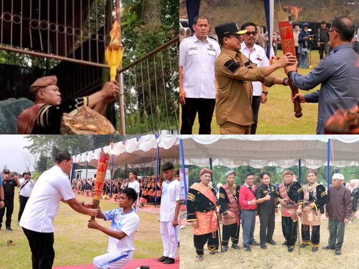 Prosesi Pengambilan Api PORPROV XVI Sumbar 2026  di Pariangan Berlangsung Sukses