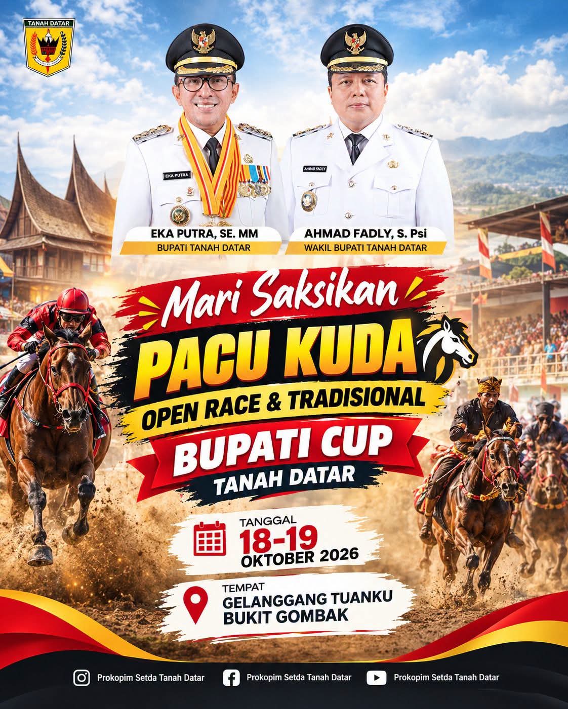 Ayo Saksikan Pacu Kuda Open Race Tradisional Bupati Cup  Minggu dan Senin Besok 