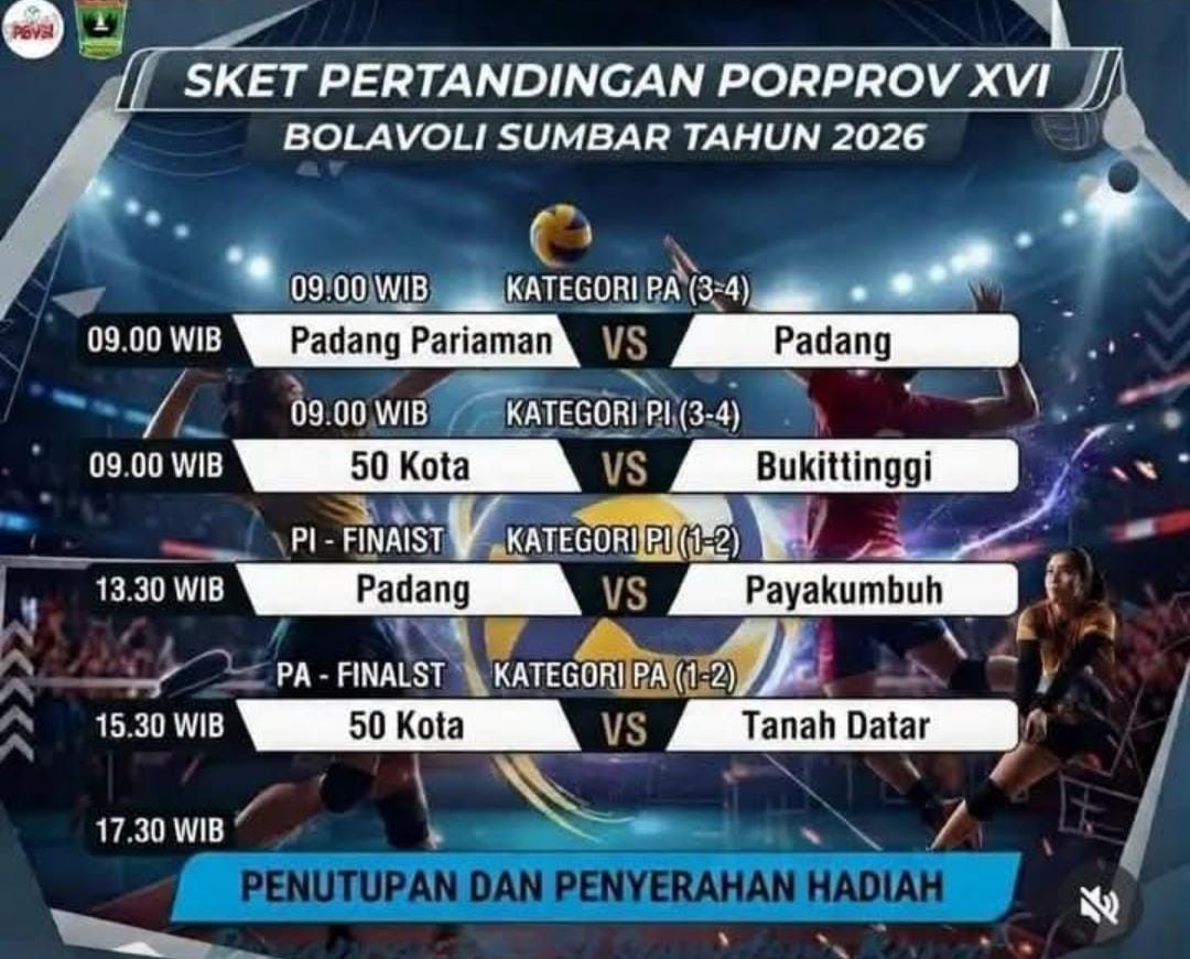 Saksikan Sore ini,  Pinal  Volley  Putra Tanah Datar Dengan Lima Puluh Kota